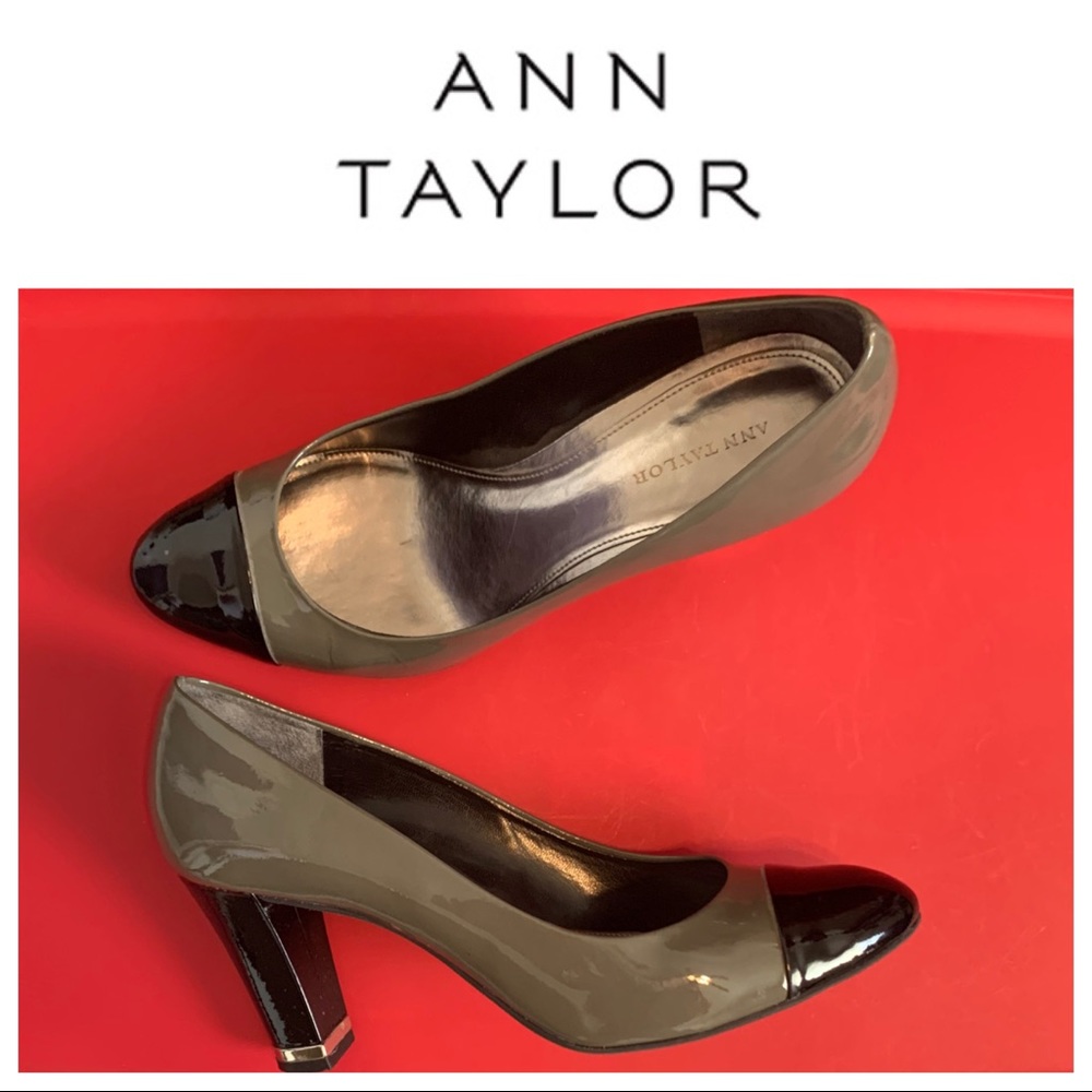 Grey & Black Patent Spectator Pumps